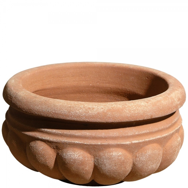 Verzierte Impruneta Pflanzschale Terracotta - Fiorera baccellata